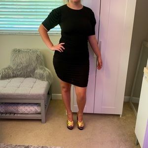 Aqua LBD with ruching in all the right places L